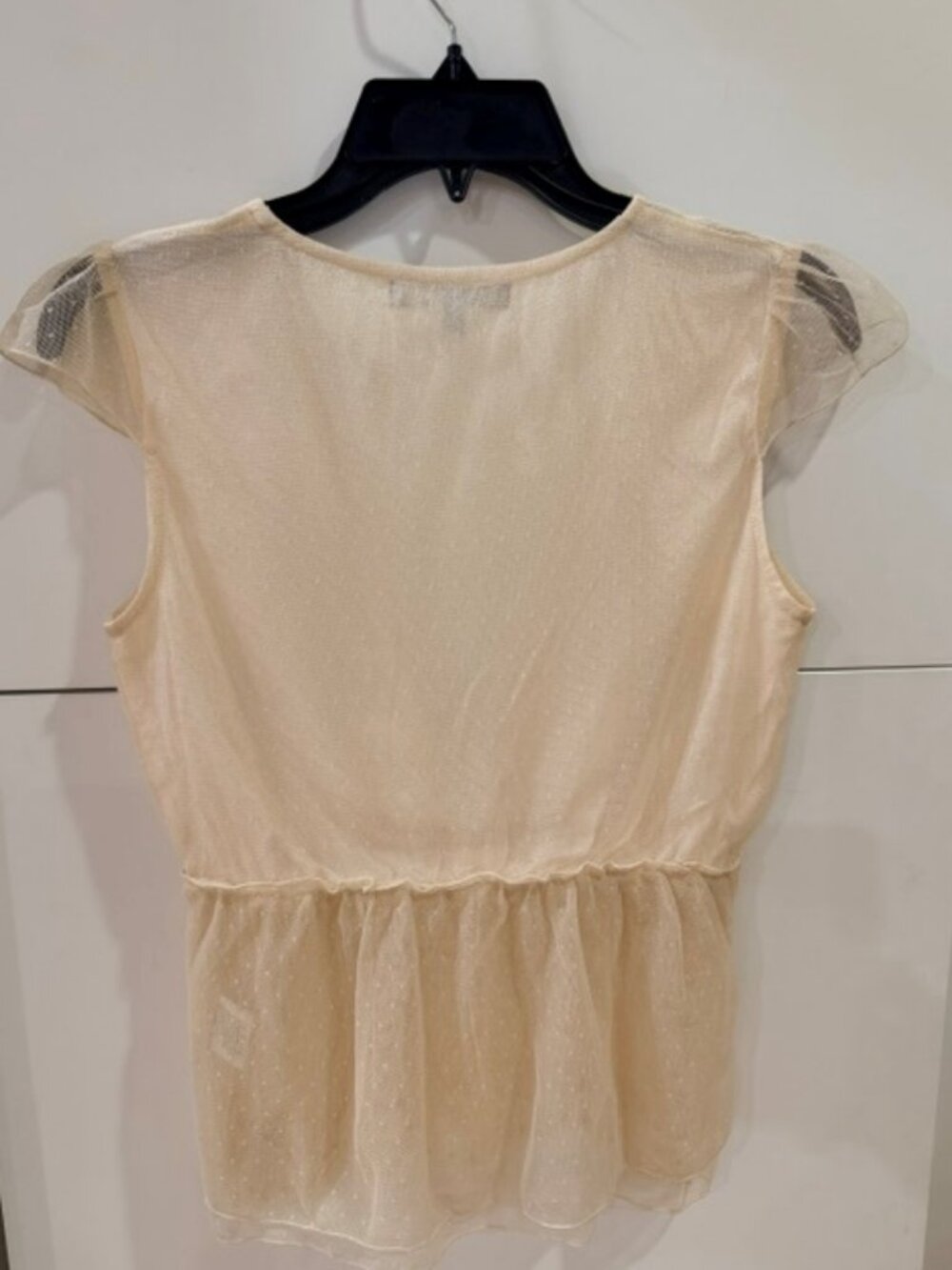 Chilli Couture Cream Embroidered Sequin Mesh Babydoll Top Size M EU 40 - Picture 2 of 12
